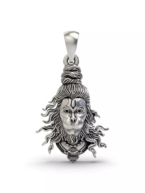 Lord Hanuman Face Sterling Silver Pendant