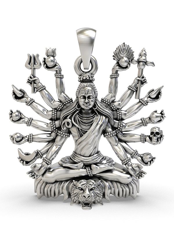 Fourteen Armed Lord Shiva Pendant