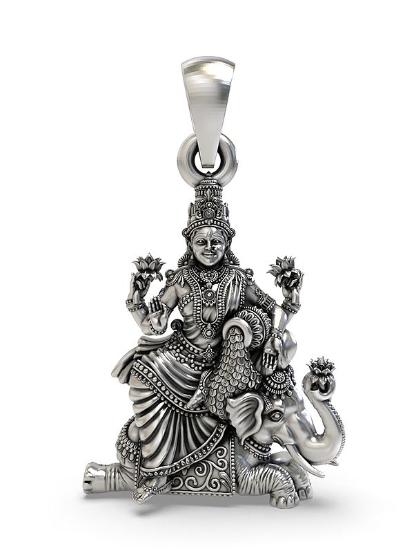 Goddess Lakshmi on Elephant Pendant