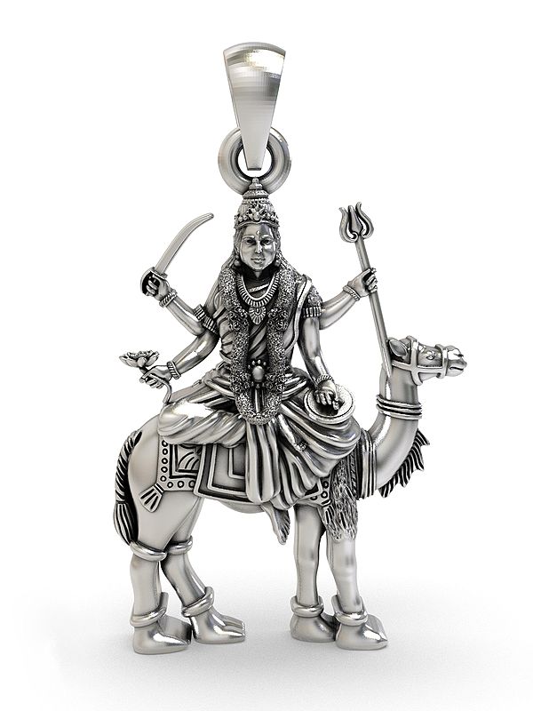 Sterling Silver Momai Maa Pendant (Rare Goddess of India)