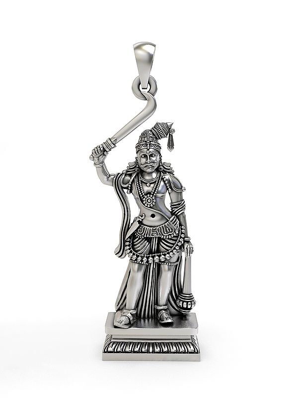 Folk Deity Karuppasamy Sterling Silver Pendant
