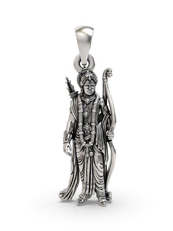 Standing Lord Rama Sterling Silver Pendant