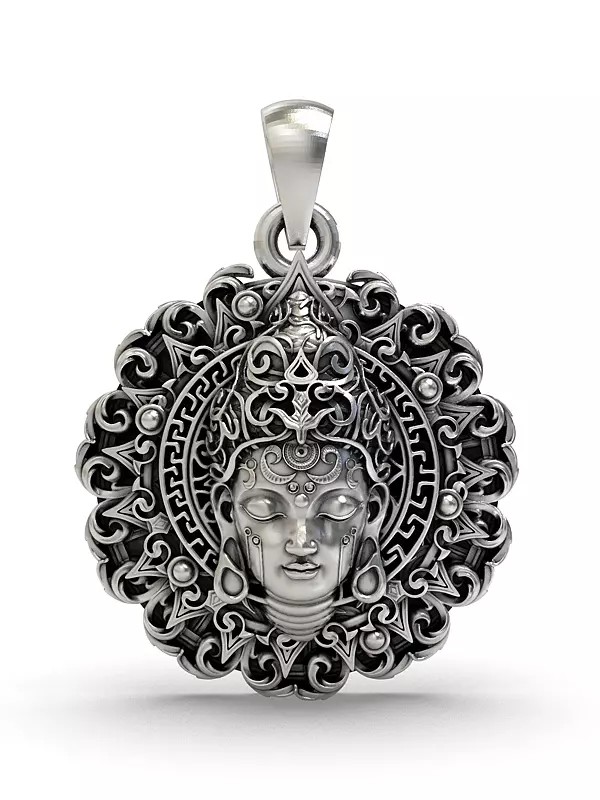 Sterling Silver Buddha Face Pendant