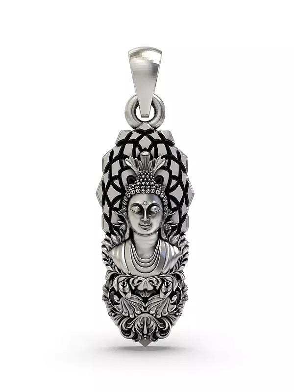 Sterling Silver Buddha Bust Pendant