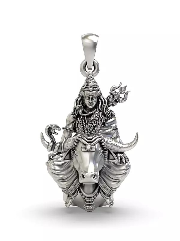 Mahadev Seated on Nandi Pendant