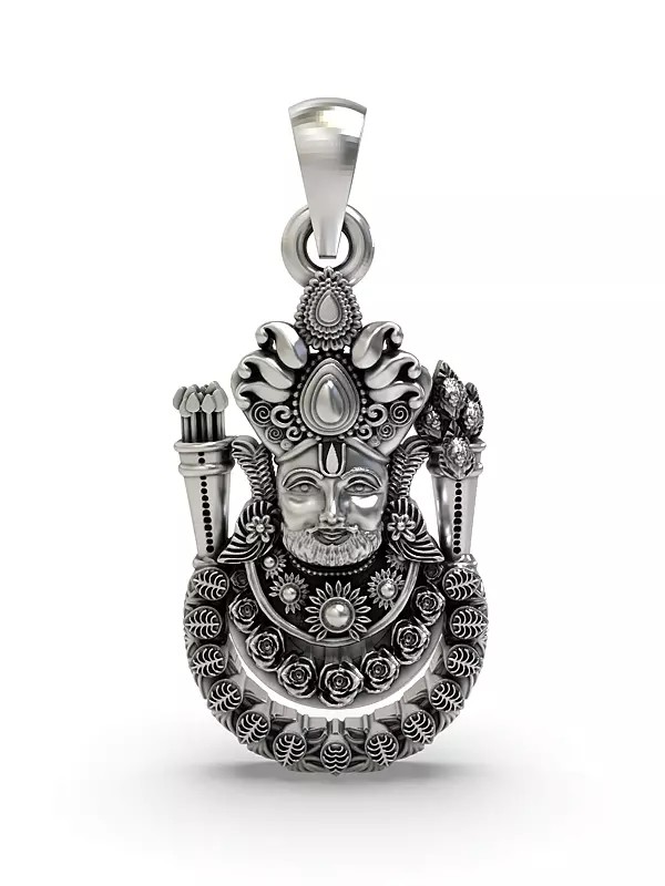 Shree Khatu Shyam Sterling Silver Pendant