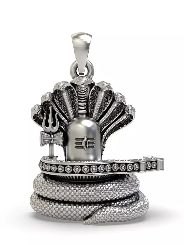 Shiva Lingam with a Naga as a Chattra Pendant