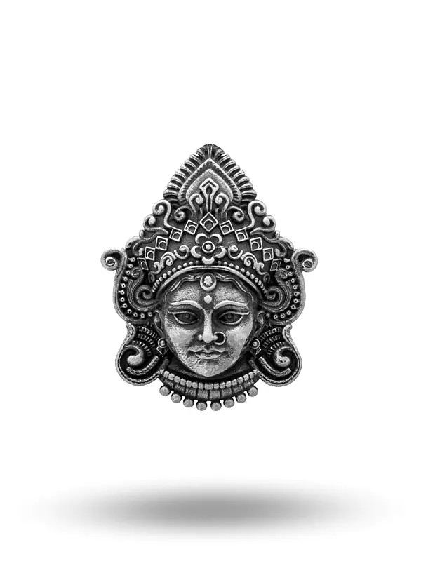 Antique Finish Goddess Durga Brooch