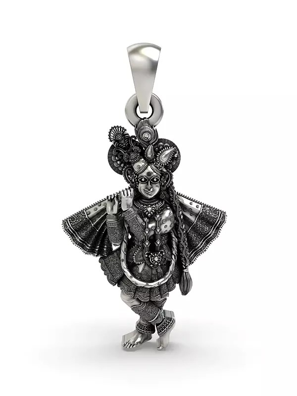 Banke Bihari Ji (Lord Krishna) Sterling Silver Pendant