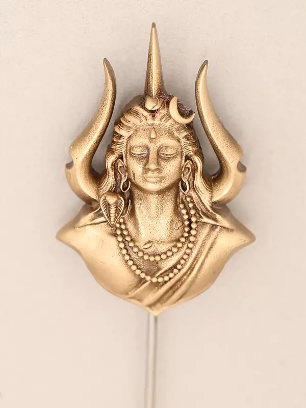 Adiyogi Shiva Trishul Brass Lapel Pin