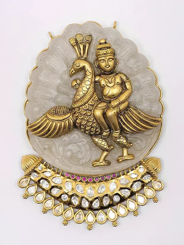 Kundan Studded Lord Kartikeya Pendant