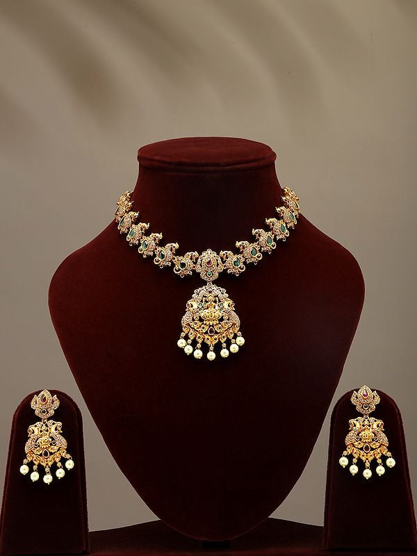 South Indian Traditional Style Necklace and Earring Set