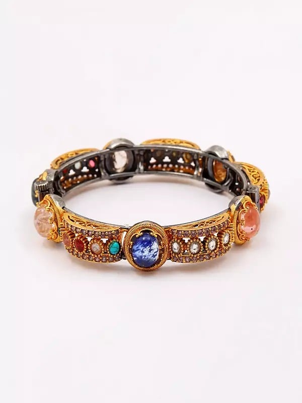 Designer Multi Stone Studded Openable Bangle