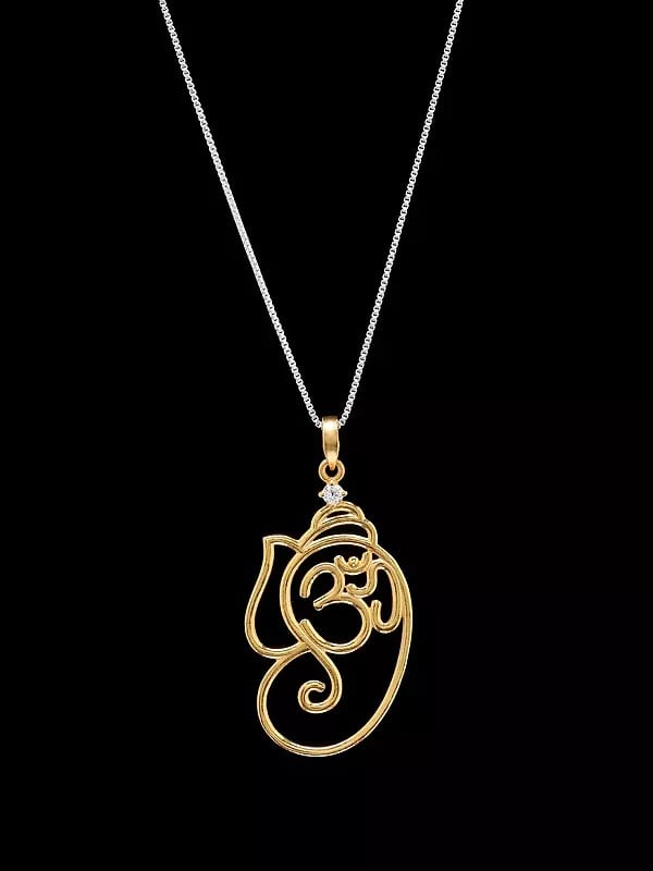 Sterling Silver Om Ganesha Pendant