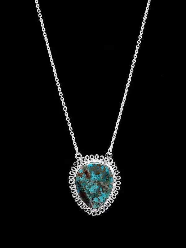 Inverted Teardrop Shape Tibetan Turquoise pendant