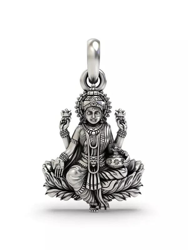 Goddess Lakshmi Seated on Lotus Pendant