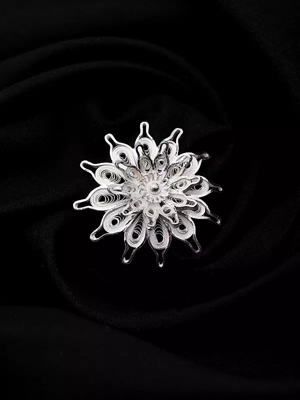Sterling Silver Filigree Floral Adjustable Ring