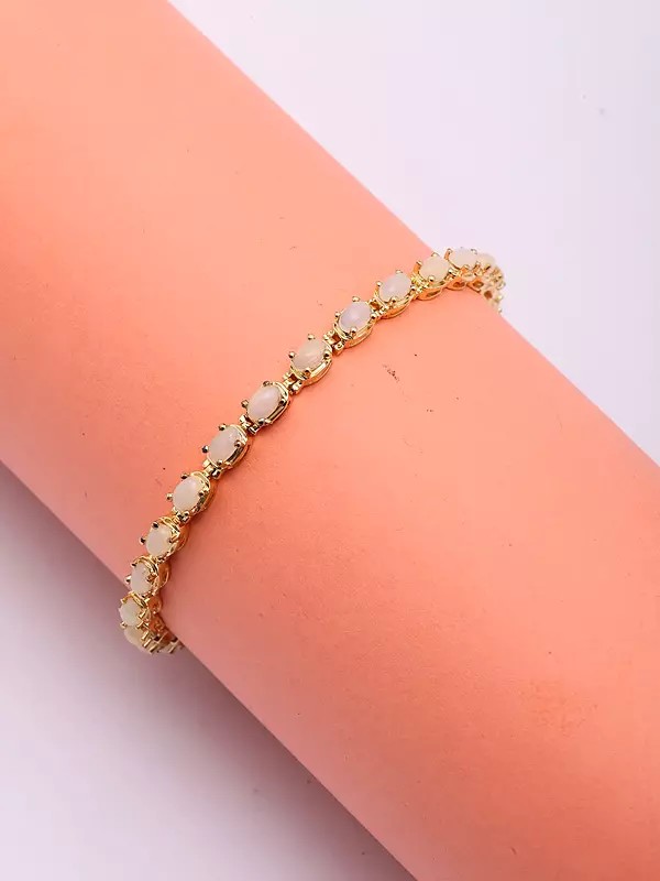 Faceted Opal Tennis Bracelet - Oval Cut, Magnetic Clasp
