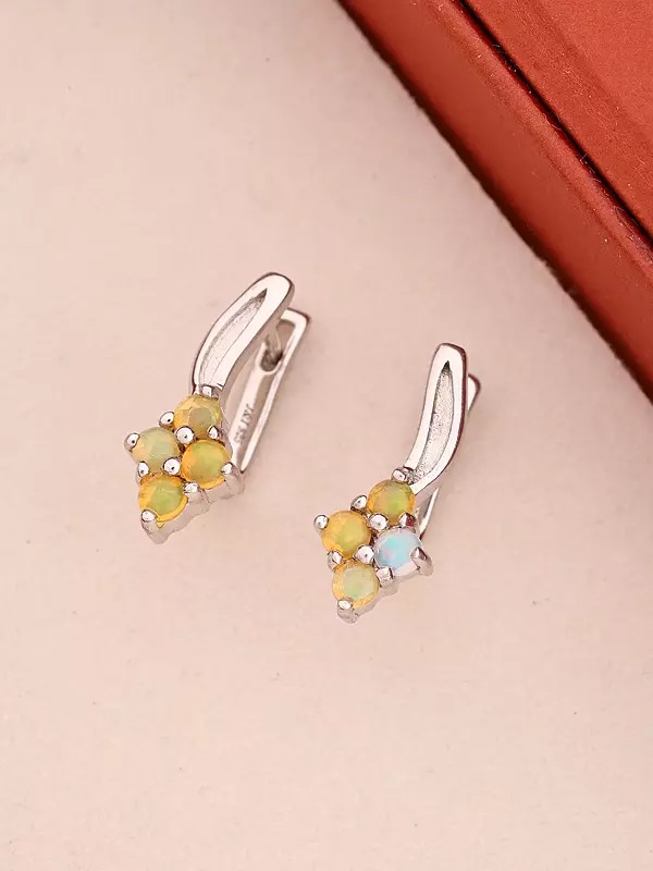 Sterling Silver Earrings with Ethiopian Opals
