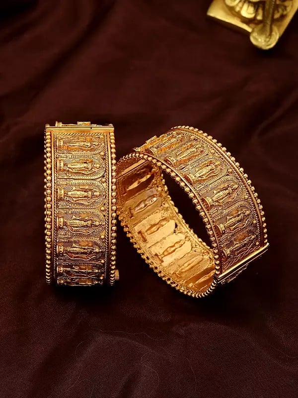 Lord Rama Pair of Bangles In Copper