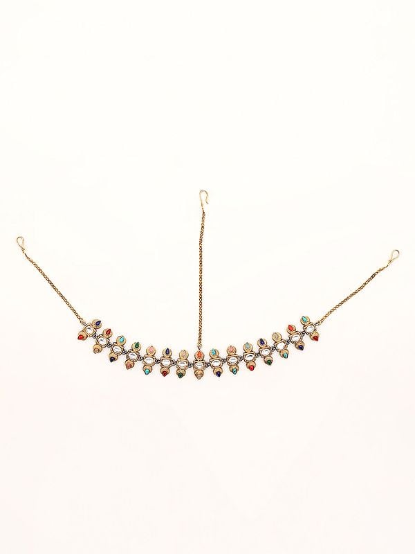 Multicolor Stone-Studded Matha Patti