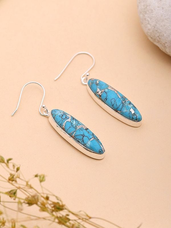 Tibetan Turquoise Dangle Earrings