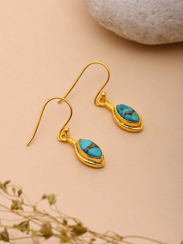 Marquise Cut Tibetan Turquoise Earrings