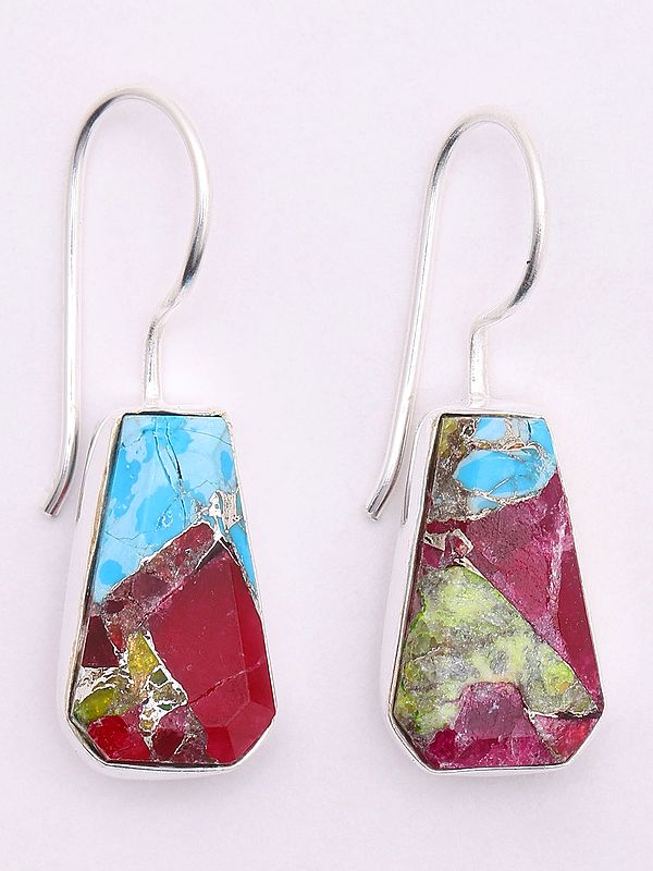 Sterling Silver Earrings with Copper Turquoise
