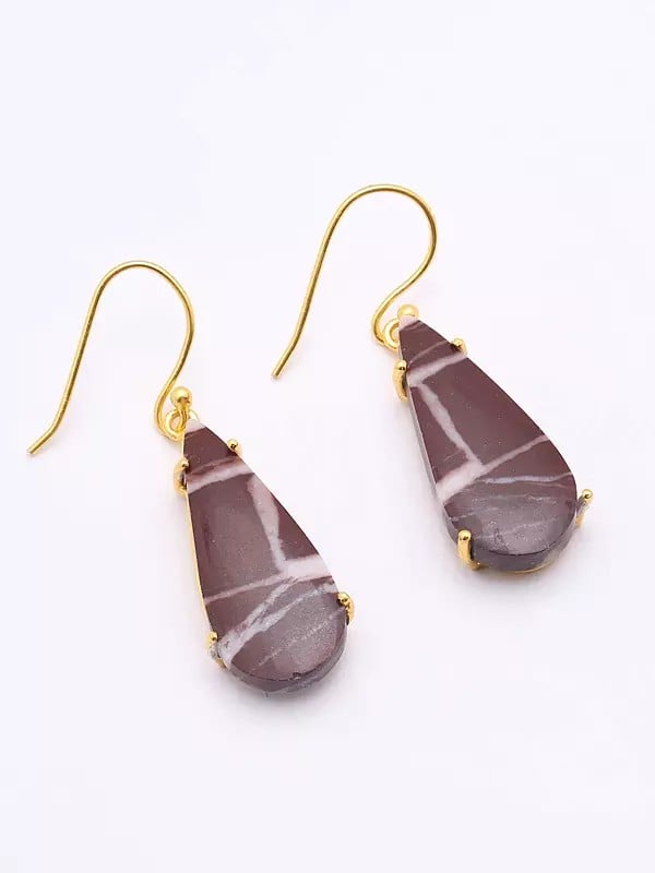 Teardrop Shape Kona Jasper Hook Earrings