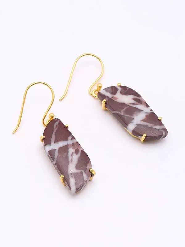 Sterling Silver Earrings with Kona Jasper Gemstone