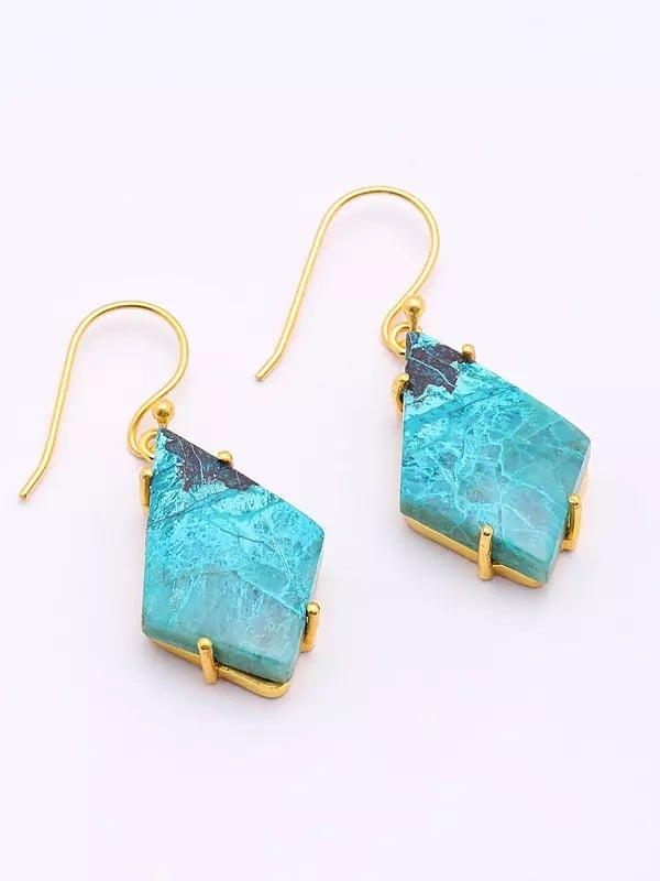 Kite Shaped Chrysocolla Earrings