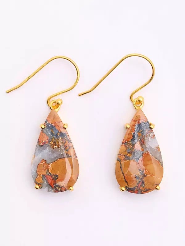 Teardrop Shaped Maligano Jasper Earrings