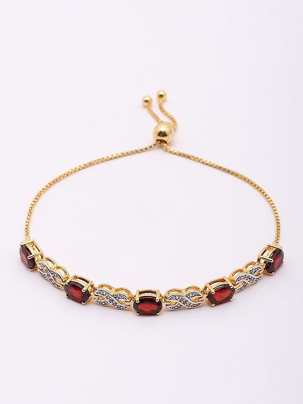 Wraparound Bracelet with Garnet and White Topaz