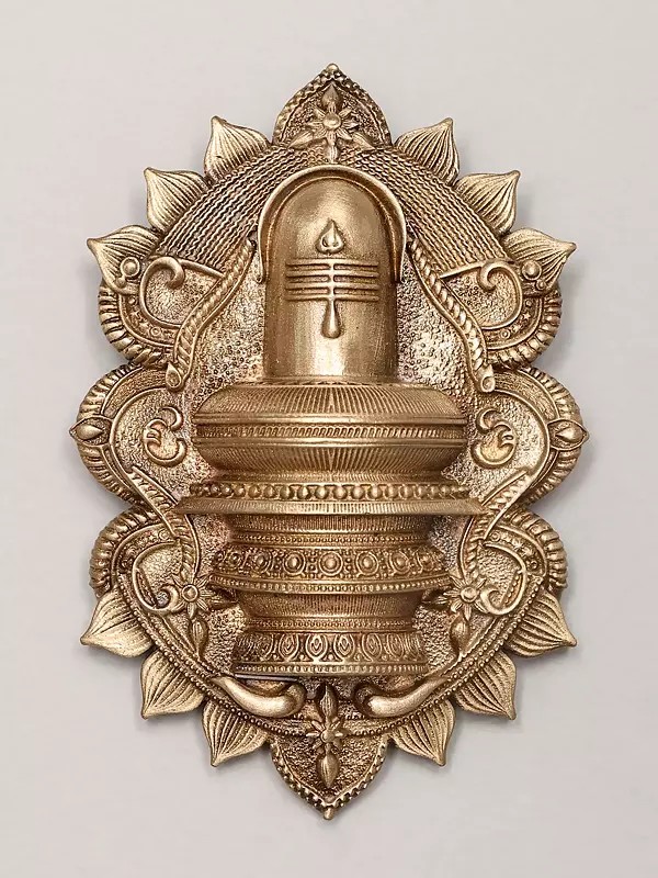 Shiva Linga Carved Brass Brooch