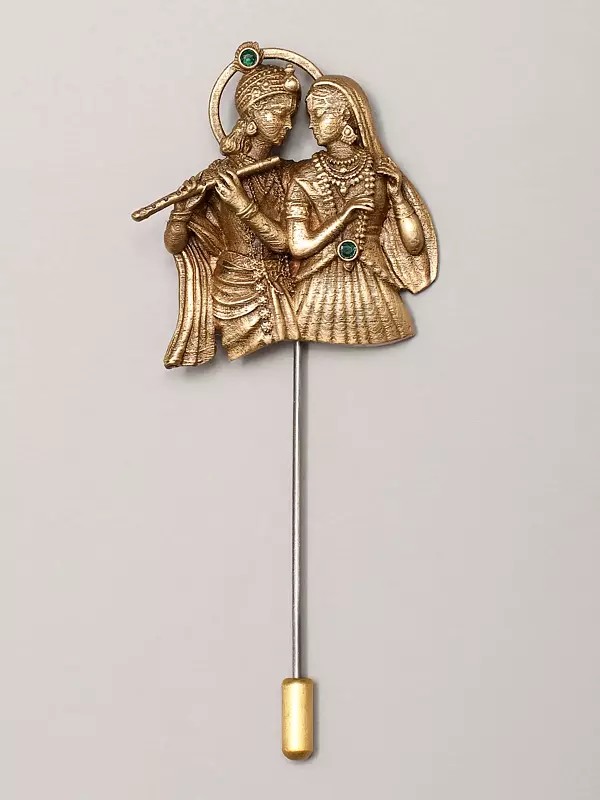 Fluting Radha Krishna Lapel Pin