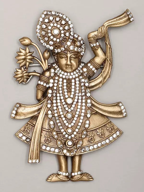 Stone Studded Divine Shrinathji Brooch