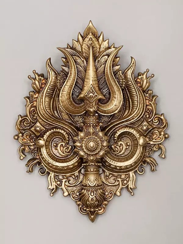 Trishul Charm Brass Brooch