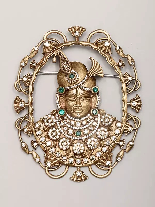 Stone Studded Shrinathji Brooch