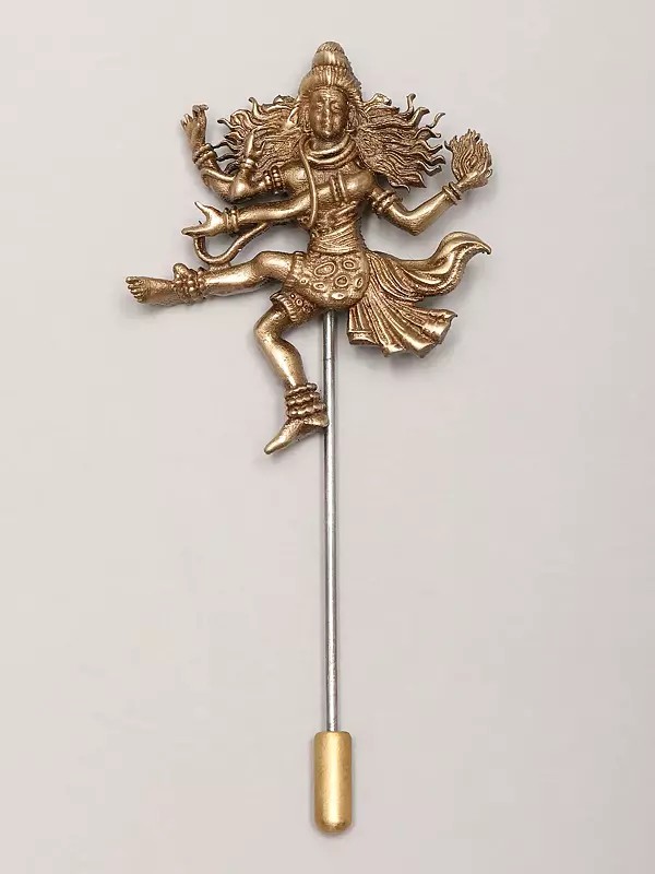 Tandava Shiva Brass Lapel Pin