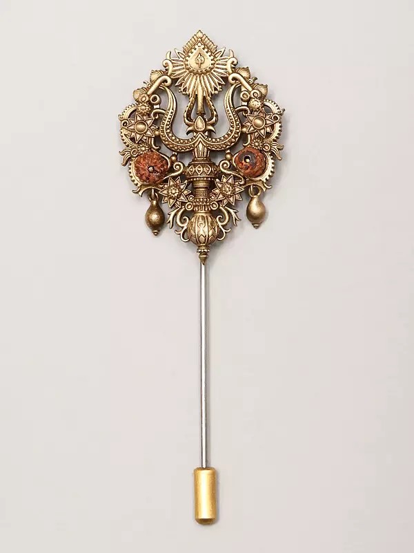 Rudraksha Trishul Lapel Pin