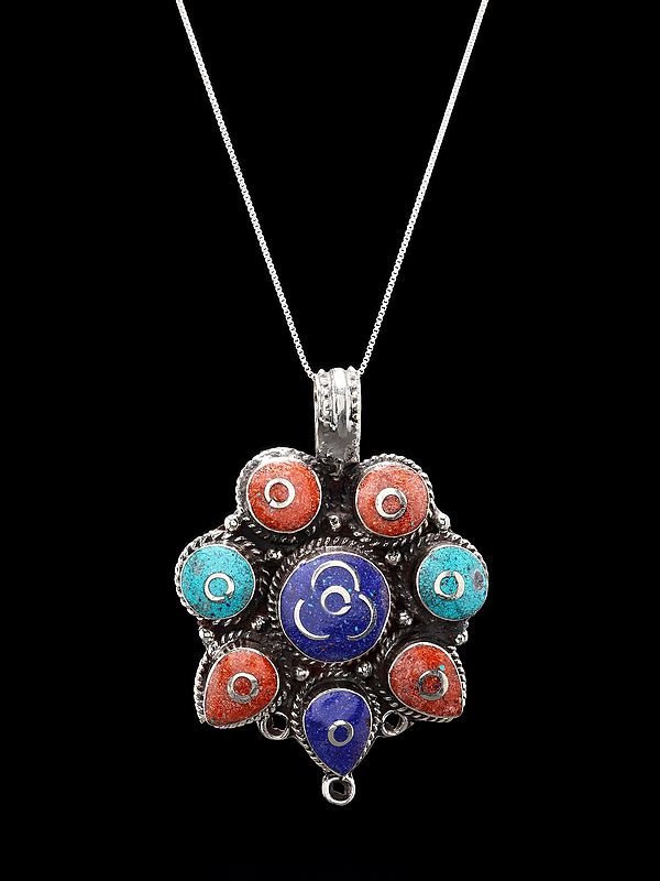 Tibetan Inlay Work Pendant