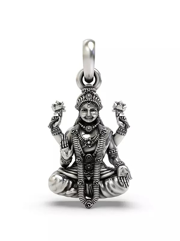 Goddess Lakshmi Seated on Lotus Pendant
