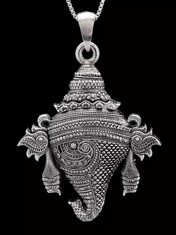 Vishnu Shankh Sterling Silver Pendant