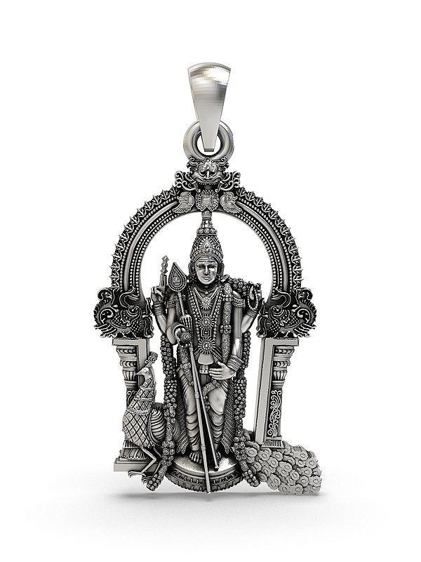 Lord Murugan (Kartikeya) Sterling Silver Pendant
