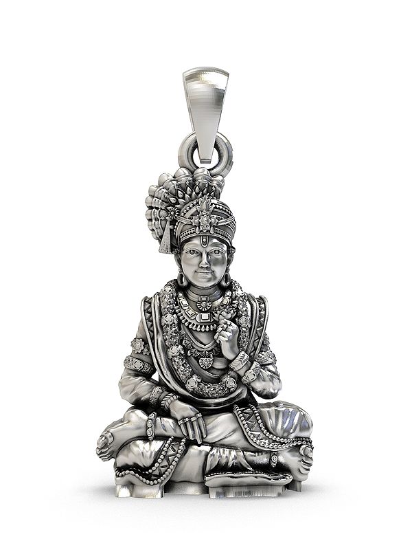 Swaminarayan Sterling Silver Pendant