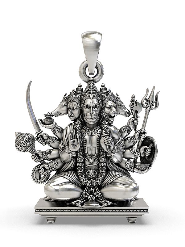 Panchamukhi Lord Hanuman Sterling Silver Pendant