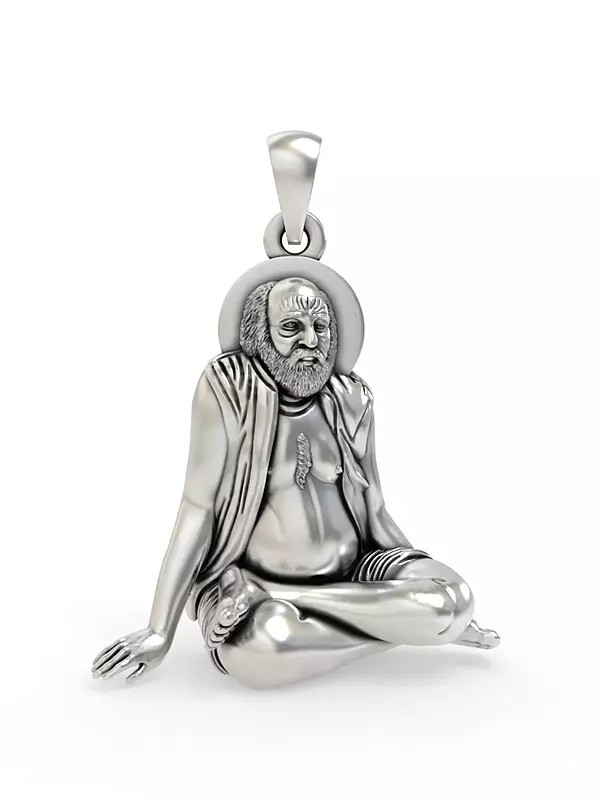 Bajrangdas Bapa (Saint) Sterling Silver Pendant