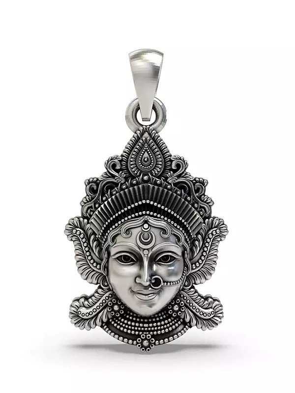 Goddess Lakshmi Face Sterling Silver Pendant