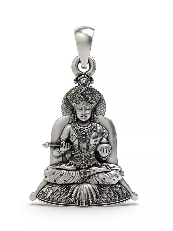 Goddess Annapurna Sterling Silver Pendant