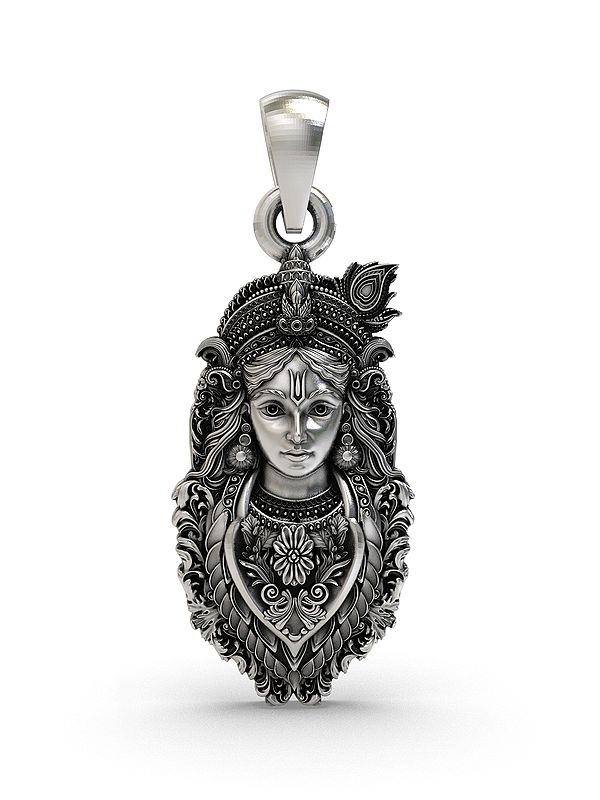 Lord Krishna Sterling Silver Pendant